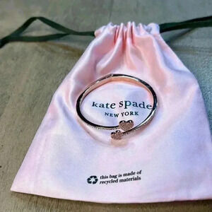 Kate Spade hinged bracelet, rose gold with rhinestones